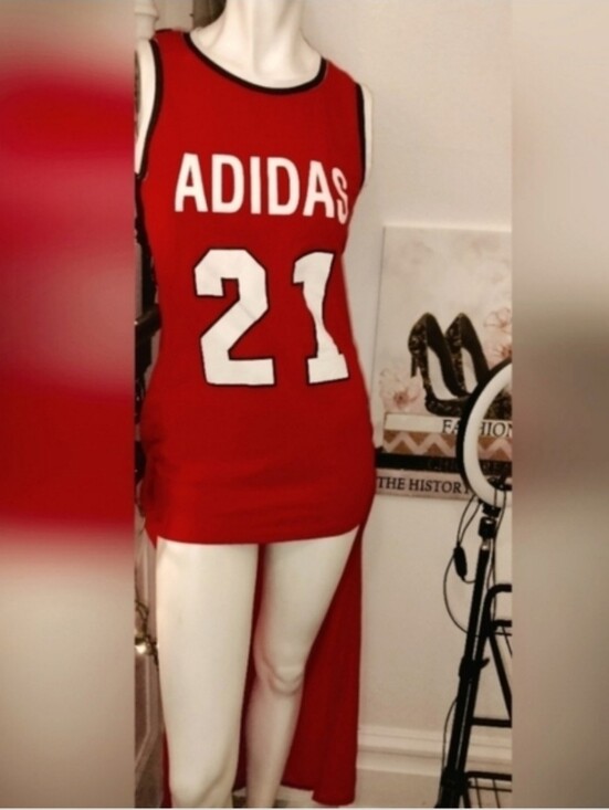 adidas Dresses & Skirts - adidas Red Sleeveless Tank Dress with White Graphic 21